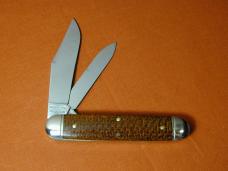 Great Eastern Cutlery GEC Brown Burlap Micarta Jumbo Stockpen Jack Knife NIT 541225 Made In USA