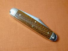 Great Eastern Cutlery GEC Brown Burlap Micarta Jumbo Stockpen Jack Knife NIT 541225 Made In USA