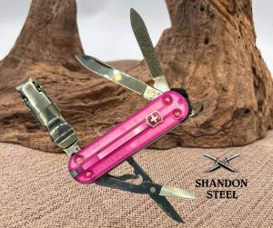 Victorinox NailClip 580 Swiss Army Knife - Translucent Pink Scissors file 164