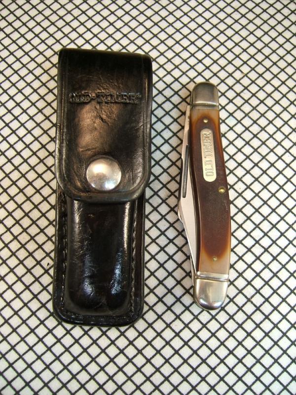 SCHRADE OLD TIMER 858OT LUMBERJACK VINTAGE U.S.A. CARBON STEEL BLADES UNUSED POCKET KNIFE W/SHEATH SCHRADE OLD TIMER 858OT LUMBERJACK VINTAGE U.S.A. CARBON STEEL BLADES UNUSED POCKET KNIFE W/SHEATH