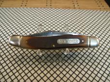 SCHRADE OLD TIMER 858OT LUMBERJACK VINTAGE U.S.A. CARBON STEEL BLADES UNUSED POCKET KNIFE W/SHEATH