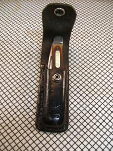 SCHRADE OLD TIMER 858OT LUMBERJACK VINTAGE U.S.A. CARBON STEEL BLADES UNUSED POCKET KNIFE W/SHEATH