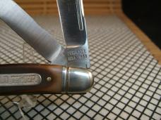 SCHRADE OLD TIMER 858OT LUMBERJACK VINTAGE U.S.A. CARBON STEEL BLADES UNUSED POCKET KNIFE W/SHEATH