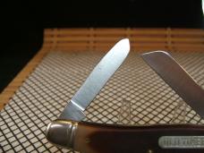 SCHRADE OLD TIMER 858OT LUMBERJACK VINTAGE U.S.A. CARBON STEEL BLADES UNUSED POCKET KNIFE W/SHEATH