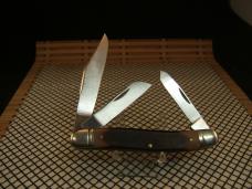 SCHRADE OLD TIMER 858OT LUMBERJACK VINTAGE U.S.A. CARBON STEEL BLADES UNUSED POCKET KNIFE W/SHEATH