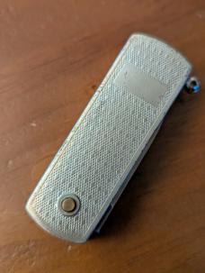 VINTAGE BUTANE CIGARETTE LIGHTER PLUNGLOCK SWITCHBLADE DAGGER BLADE  