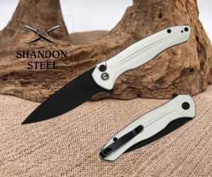 CIVIVI Button Lock Kitefin Flipper Knife Silver Aluminum Handle C24091-2