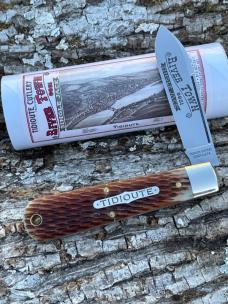 GEC TIDIOUTE ** 862125 ANTIQUE AMBER JIGGED BONE RIVER TOWN SINGLE JACK