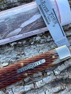 GEC TIDIOUTE ** 862125 ANTIQUE AMBER JIGGED BONE RIVER TOWN SINGLE JACK