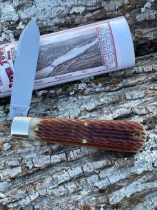 GEC TIDIOUTE ** 862125 ANTIQUE AMBER JIGGED BONE RIVER TOWN SINGLE JACK