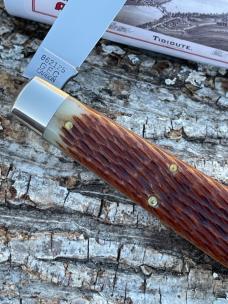 GEC TIDIOUTE ** 862125 ANTIQUE AMBER JIGGED BONE RIVER TOWN SINGLE JACK