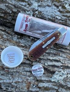 GEC TIDIOUTE ** 862125 ANTIQUE AMBER JIGGED BONE RIVER TOWN SINGLE JACK