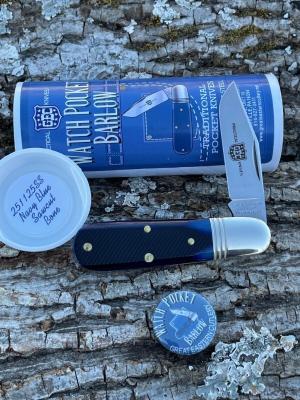 GEC ** 251125-SS NAVY BLUE SAWCUT BONE WATCH POCKET BARLOW