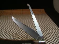 SCHRADE OLD TIMER 97OT BUZZSAW TRAPPER VINTAGE U.S.A. CARBON STEEL BLADE POCKET KNIFE WITH SHEATH