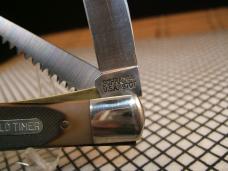 SCHRADE OLD TIMER 97OT BUZZSAW TRAPPER VINTAGE U.S.A. CARBON STEEL BLADE POCKET KNIFE WITH SHEATH