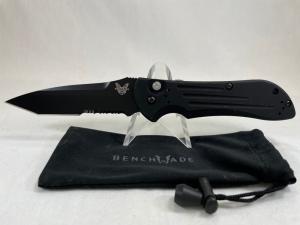 BENCHMADE USA 9100SBT Black Partially Serrated Tanto Stryker Auto