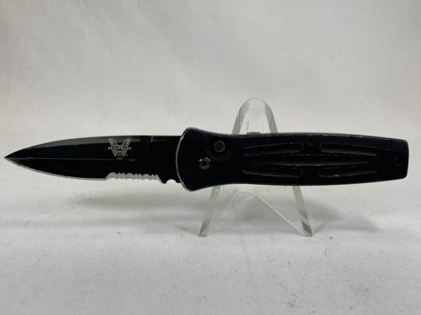 BENCHMADE USA 3550BLK Black Partially Serrated Pardue Auto
