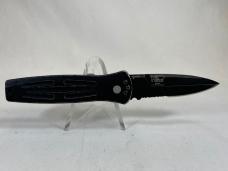 BENCHMADE USA 3550BLK Black Partially Serrated Pardue Auto