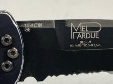 BENCHMADE USA 3550BLK Black Partially Serrated Pardue Auto