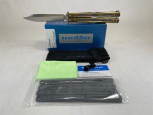 BENCHMADE USA 51 Flytanium V4 Yellow Balisong Butterfly Morpho w/ OMP Box