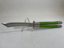 29 KNIVES Custom Neon Green Tanto Kampilan Shank Balisong Butterfly w/ OMP Box