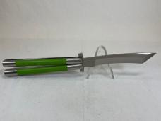 29 KNIVES Custom Neon Green Tanto Kampilan Shank Balisong Butterfly w/ OMP Box