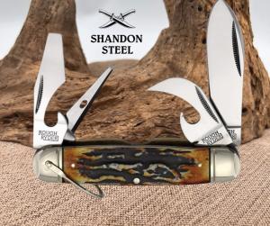 Rough Ryder KampKing Cinnamon Bone Stag 4 14quot Scout Folding Pocket Knife RR2424