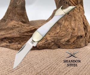 Rough Rider Mini Ladys Leg Folding Pocket Knife White Pearl Handles RR938  