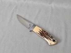 VINTAGE *RARE* BOB LUM CUSTOM FIXED BLADE STAG HANDLE HUNTING KNIFE!