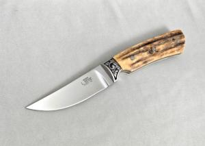 *RARE* LEROY BESIC HEMET, CA CUSTOM FIXED BLADE STAG HANDLE HUNTING KNIFE!