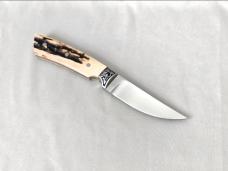 *RARE* LEROY BESIC HEMET, CA CUSTOM FIXED BLADE STAG HANDLE HUNTING KNIFE!