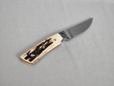 *RARE* LEROY BESIC HEMET, CA CUSTOM FIXED BLADE STAG HANDLE HUNTING KNIFE!