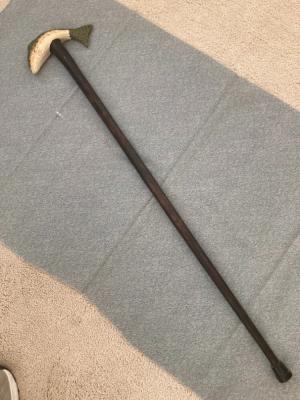 Vintage TROUT(fish), Hand-Carved, Wooden Walking Stick/Cane
