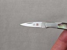 Vintage *RARE* AL MAR SEKI, JAPAN Mini Osprey Pocket Knife w/Abalone Handle Scales!