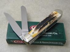 Case XX USA 3 Dot Red Scroll Stag 5254 Trapper Knife NIB