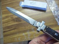 A. G. A. Campolin Maniago, Italy Maltese Cross Bayonet 9 Incher Lockback W/Genuine Stag/Antler NIB