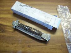 A. G. A. Campolin Maniago, Italy Maltese Cross Bayonet 9 Incher Lockback W/Genuine Stag/Antler NIB
