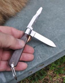 Japanese Looks Like 70s TL-29 Style Mint Mirror Polish Long Bail Wood Pattern Syn Handle Brass liner