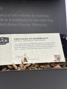 Buck Legacy Limited Production 212 Ranger Fixed Blade Made In 2022 In USA NIB 