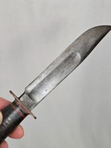 Vintage *RARE* MARBLE'S GLADSTONE MICH USA IDEAL 6" Fighting Knife w/Stacked Leather