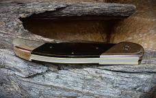 1985 Queen #5170 Button Lock Bolster 440C Steel Folding Hunter Knife Staminawood