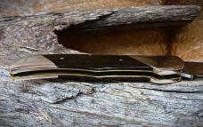 1985 Queen #5170 Button Lock Bolster 440C Steel Folding Hunter Knife Staminawood