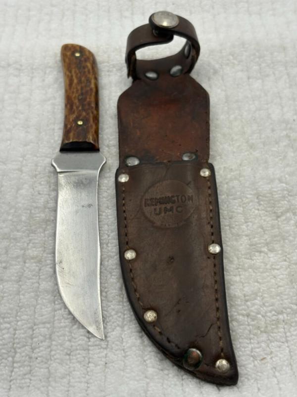 Remington UMC Vintage RH4 Fixed Blade Sheath Knife Made In USA (20)