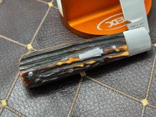 SACRED BEAR "TORY UTT" CUSTOM AMBER STAG STRAIGHT JACK CPM 154 KNIFE