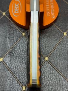 SACRED BEAR "TORY UTT" CUSTOM AMBER STAG STRAIGHT JACK CPM 154 KNIFE
