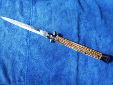 Frank Beltrame 13'' / 33 CM Swivel Bolster Stiletto Bayonet Blade Stag Filework by TbarK knives