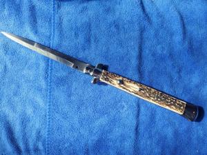 Frank Beltrame 13  33 CM Swivel Bolster Stiletto Bayonet Blade Stag Filework by TbarK knives