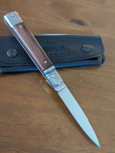 AKC Slimline Leverlock 20cm - 8” Rosewood Switchblade... Super snappy! 