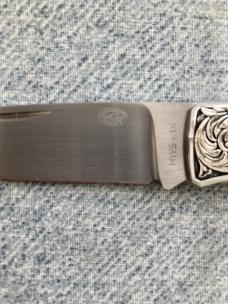 Vintage HANWEI(Paul Chen) ROCK CREEK ACADIA Interframe Pearl/Abalone Engraved, Lockback Folder - MIB