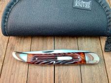 Cattaraugus Cutlery by A.G. Russell FH-1 Arkansas Toothpick Bolster Lock Brown Jigged Bone Seki Ja. 
